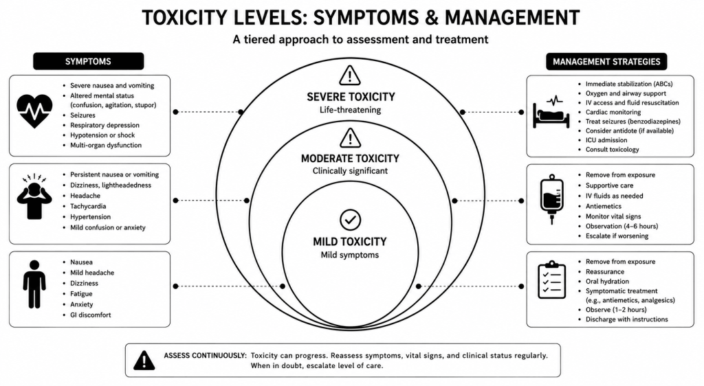 Medical infographic showing modafinil toxicity levels
