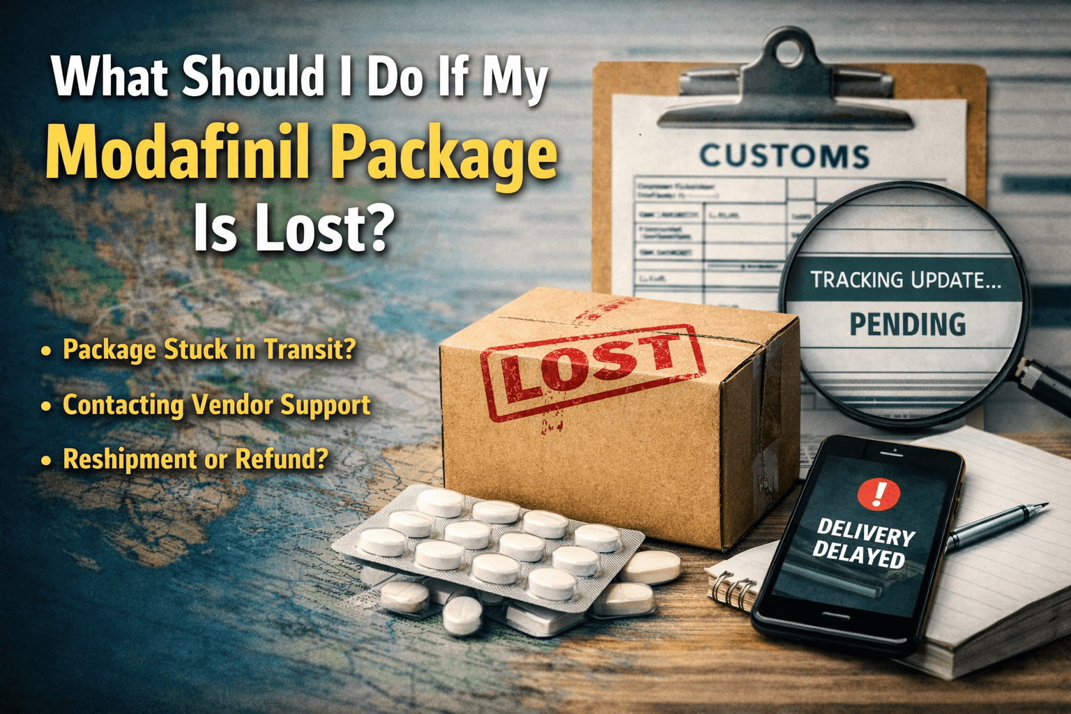 modafinil package is lost